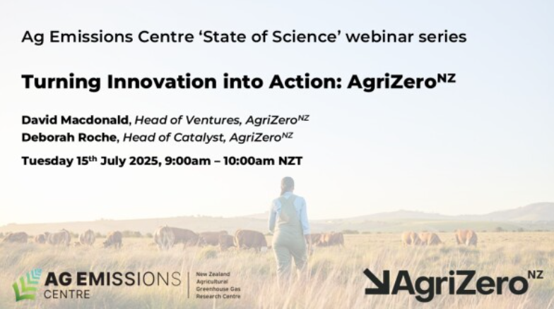 AgEC Webinar Series  Turning Innovation into Action  AgriZeroNZ